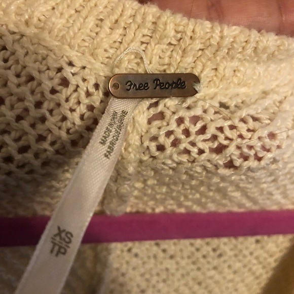 Free People sweater oversized knit sweater cardigan xs boho - Picture 8 of 12
